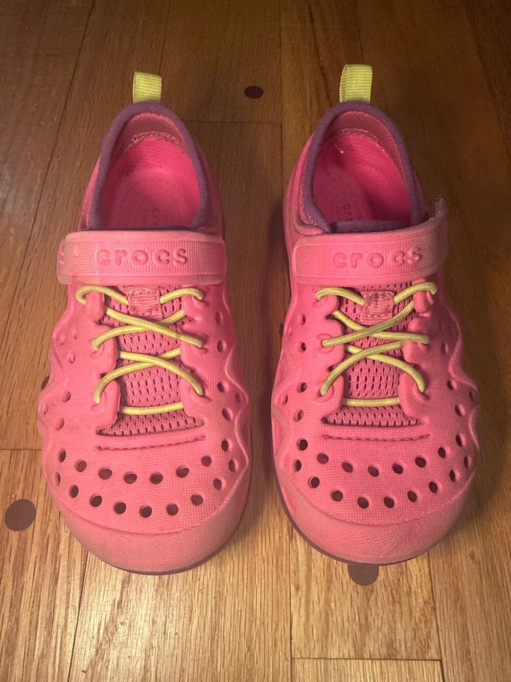 Crocs Swiftwater Play Shoes Lime Green Pink Purple Youth Kids C12